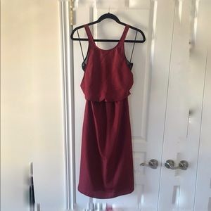 Dark red chic dress